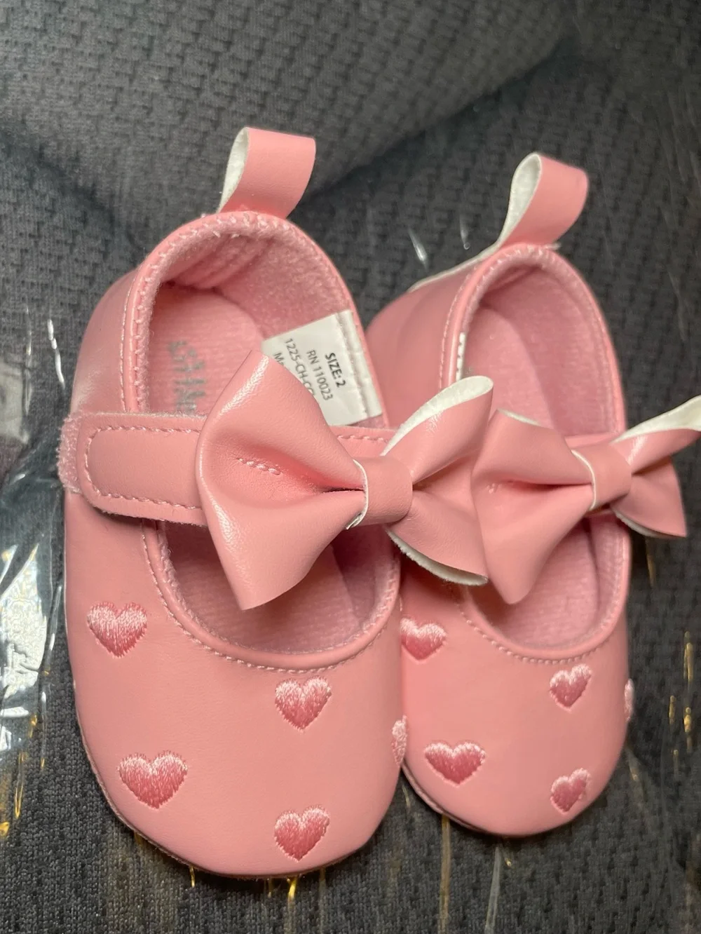 Gymboree Pink Heart Bow Baby Walker Shoes